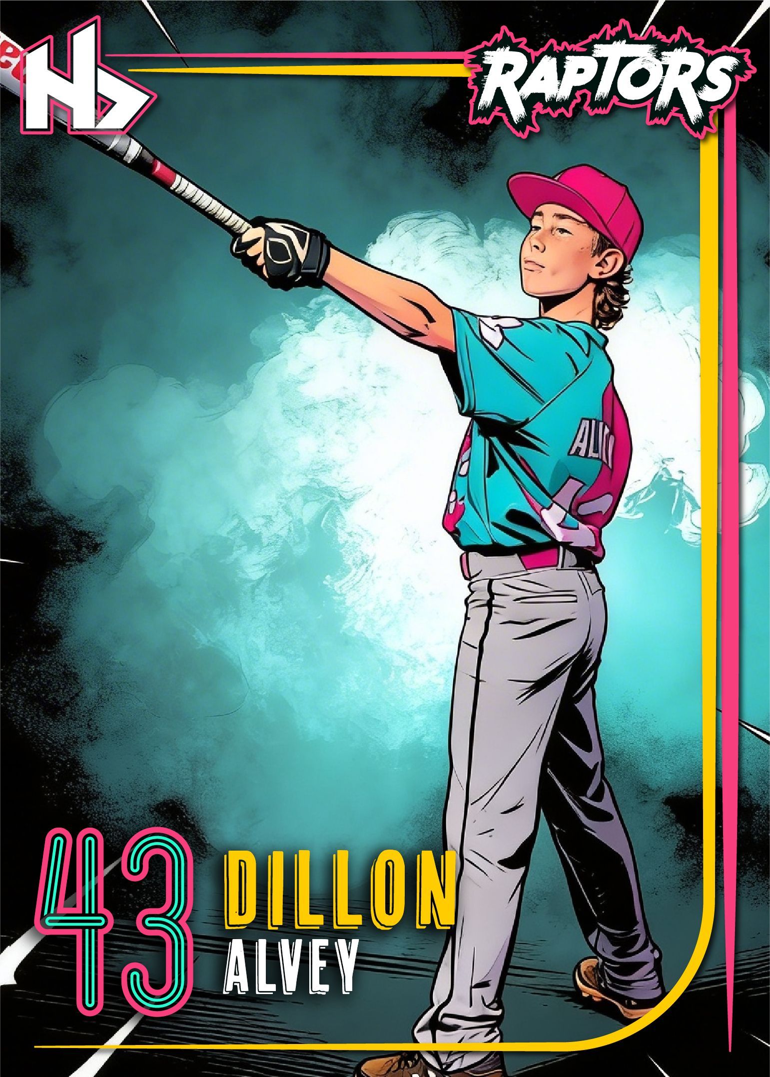 Dillon Alvey, #43 of the Hurricane Raptors.