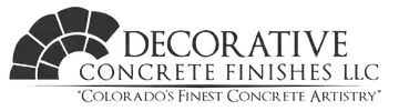 Logo of Decorative Concrete Finishes LLC, featuring a stone arch design and text.
