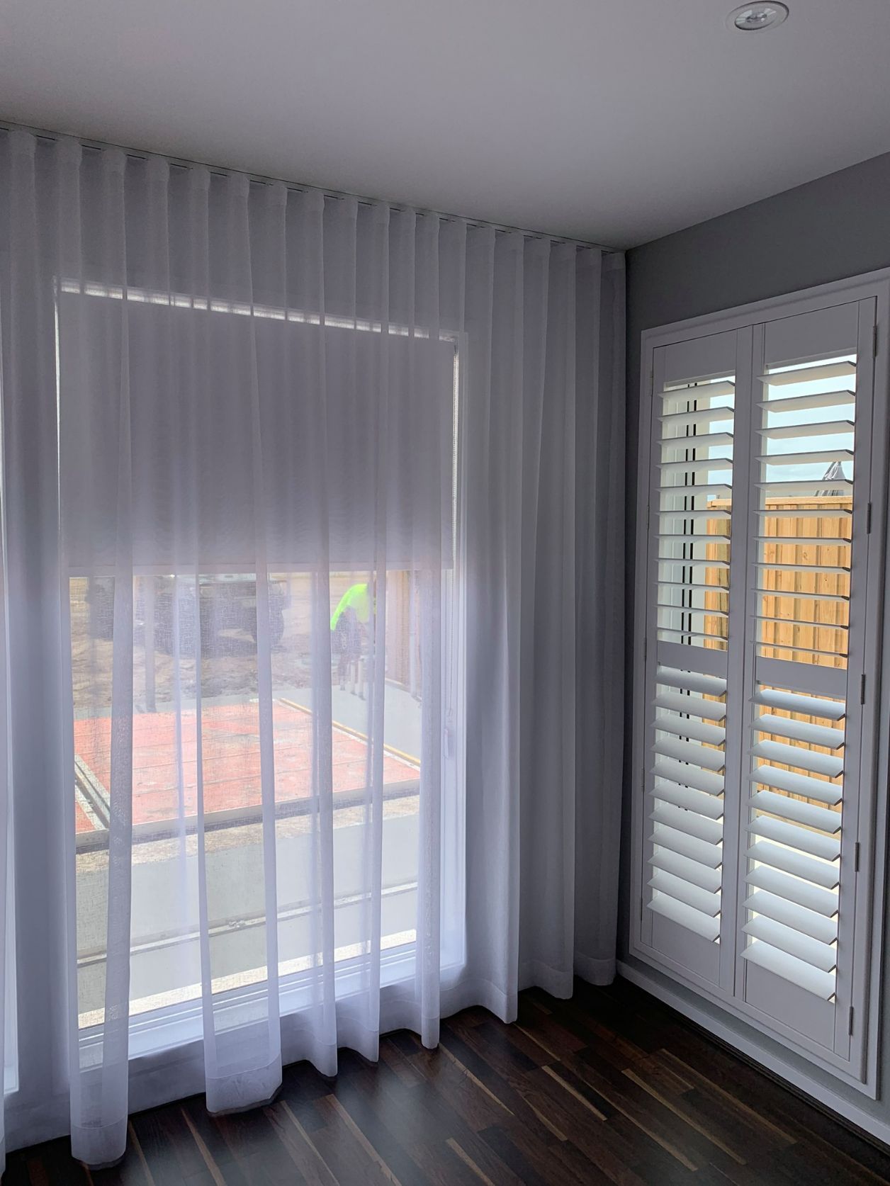 White Sheer Curtains & Shutters — Studio Curtains & Blinds in Mount Gravatt, QLD