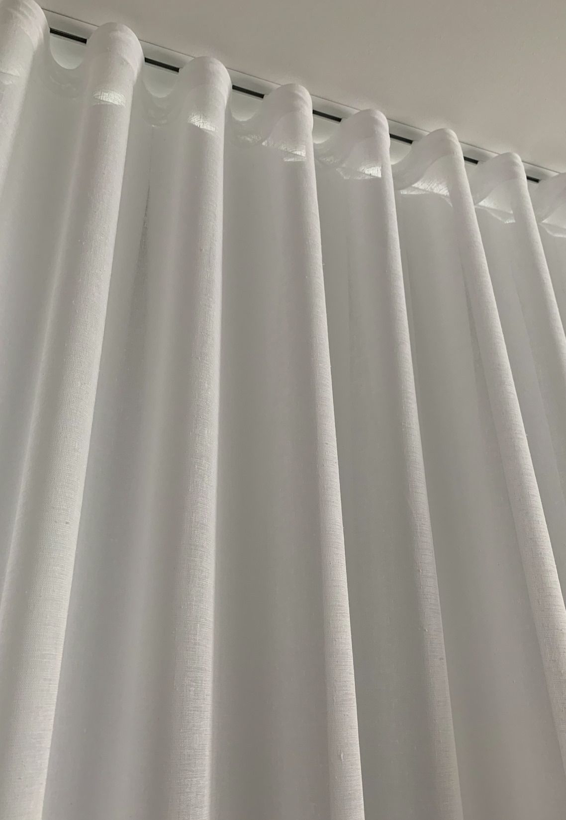 White S-Fold Curtains — Studio Curtains & Blinds in Mount Gravatt, QLD