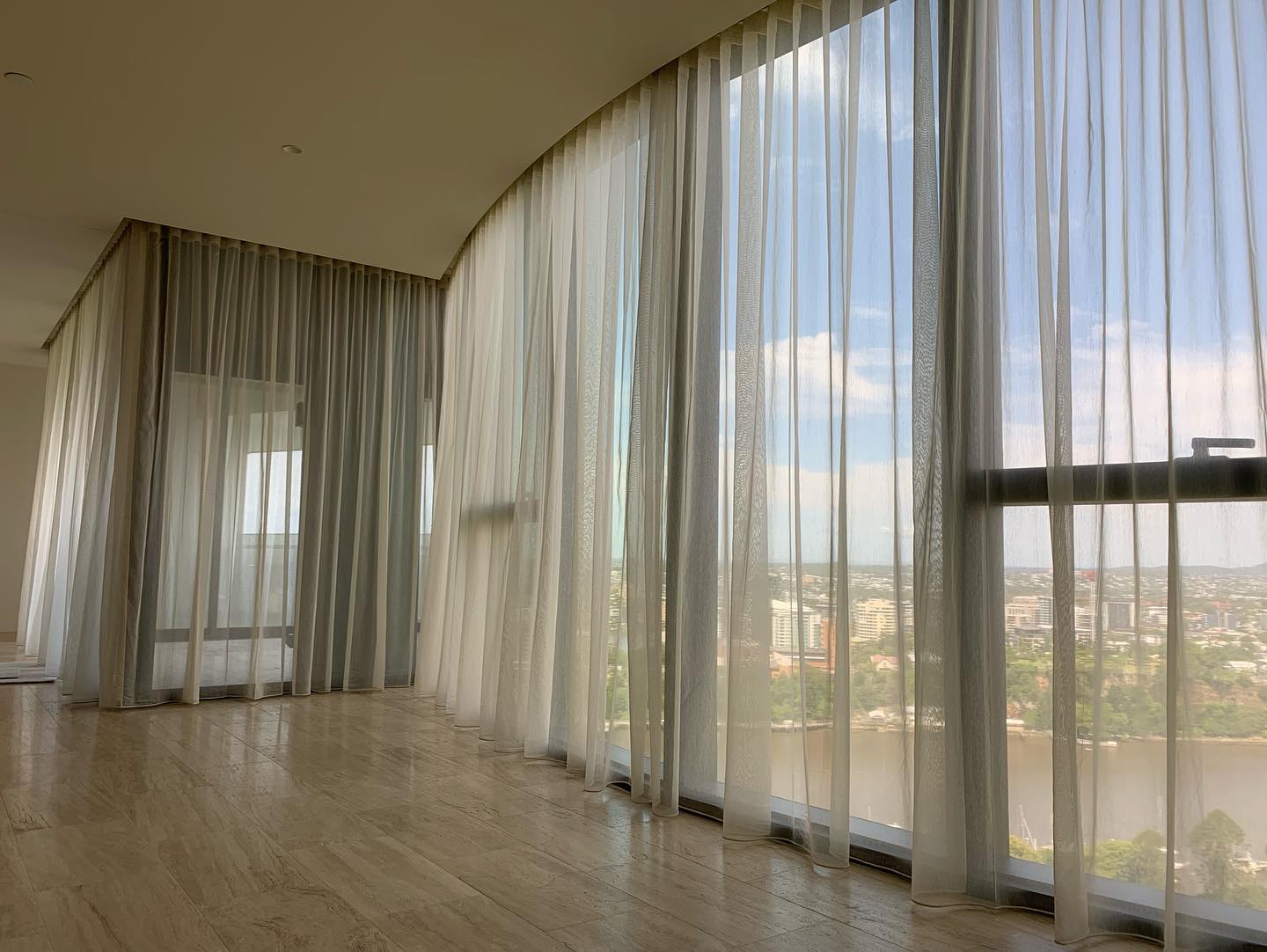 Hera Pearl Sheer Curtains — Studio Curtains & Blinds in Mount Gravatt, QLD