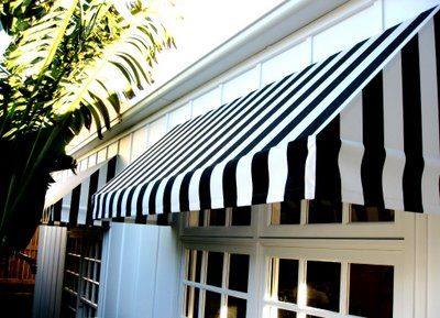 Black & White Awnings Over The Windows — Studio Curtains & Blinds in Mount Gravatt, QLD