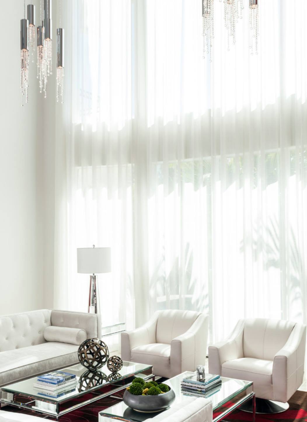A Living Room With a Couch, Chairs, and a Coffee Table — Studio Curtains & Blinds in Mount Gravatt, QLD