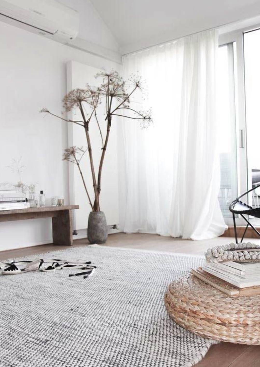 White Curtains In A Glass Window — Studio Curtains & Blinds in Mount Gravatt, QLD