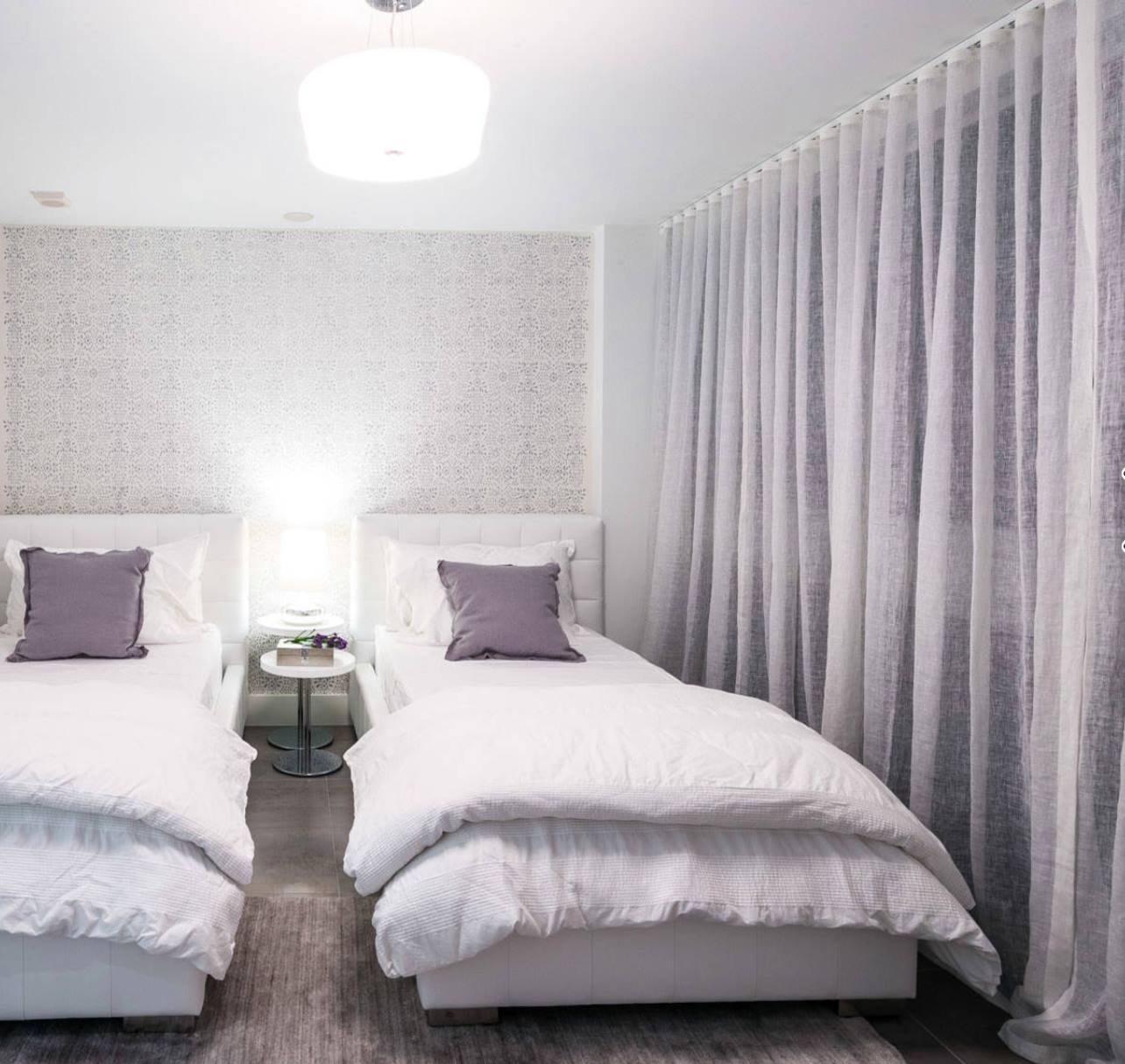 Two Beds & A Sheer Curtains — Studio Curtains & Blinds in Mount Gravatt, QLD
