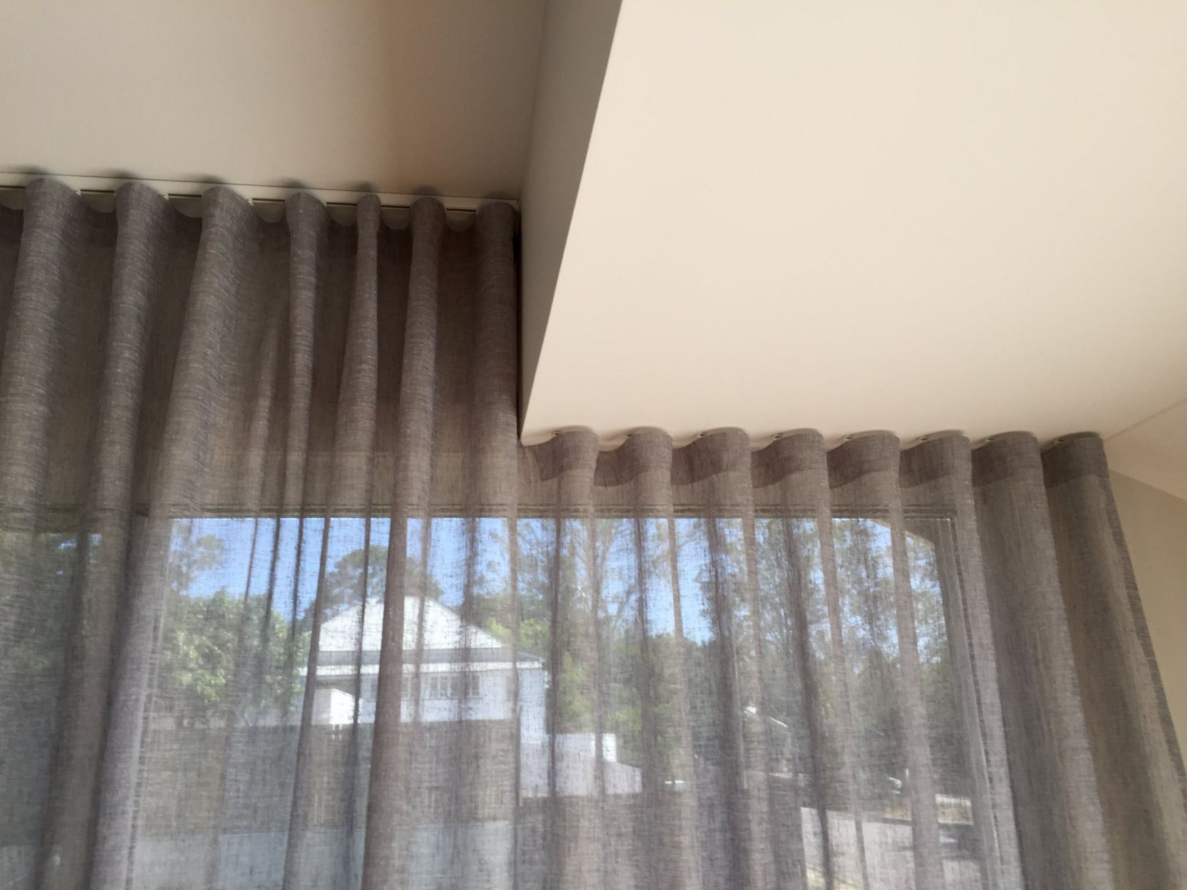 Grey Curtains — Studio Curtains & Blinds in Mount Gravatt, QLD