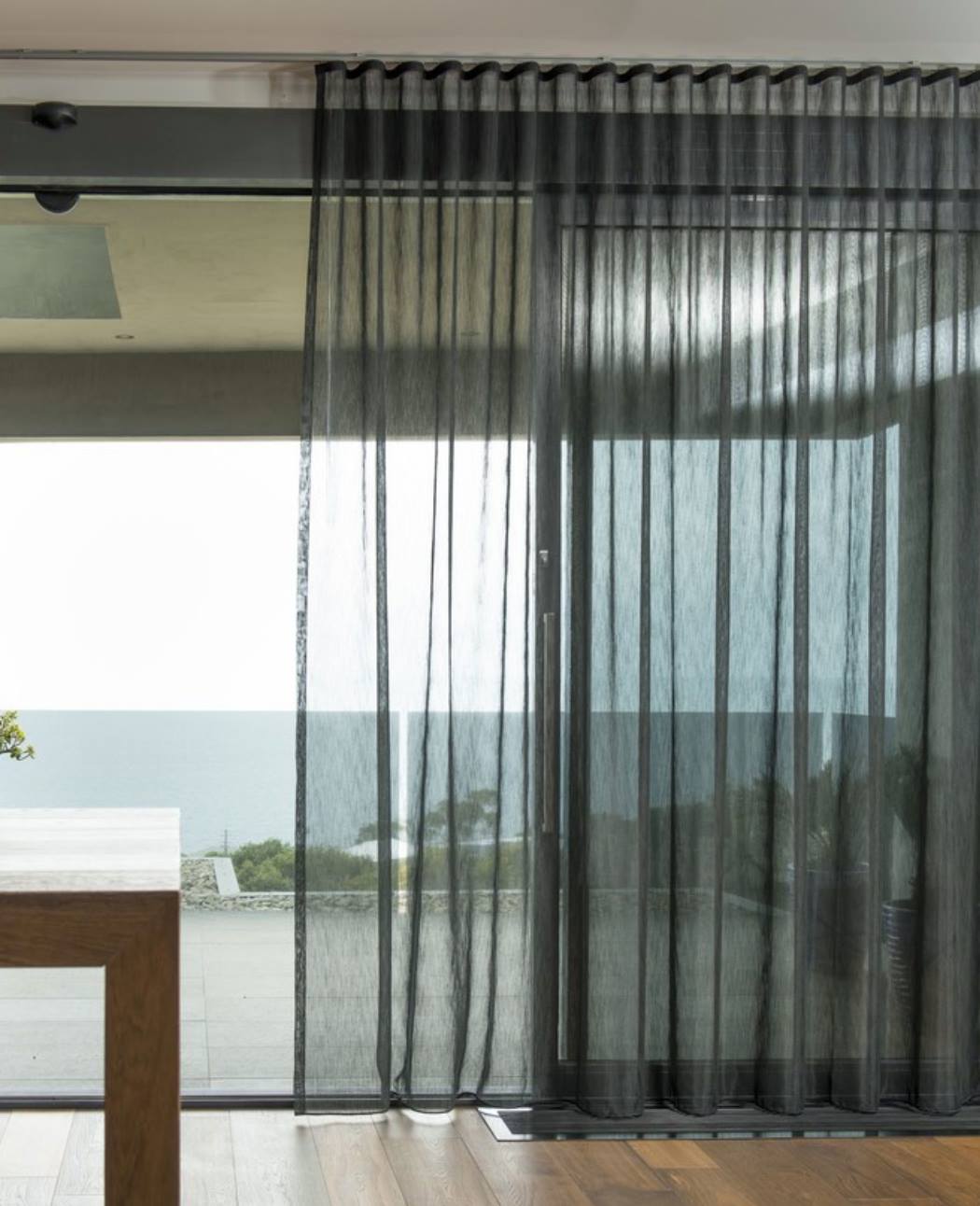 Black Sheer Curtains — Studio Curtains & Blinds in Mount Gravatt, QLD