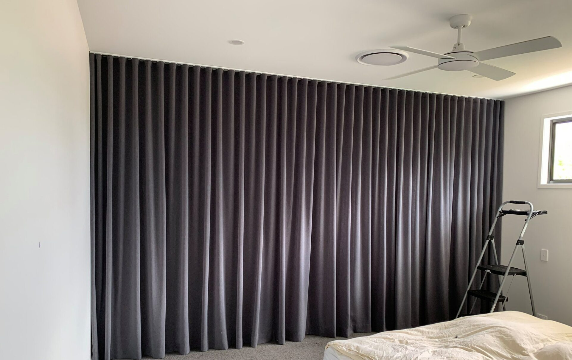Grey Blockout Curtains — Studio Curtains & Blinds in Mount Gravatt, QLD