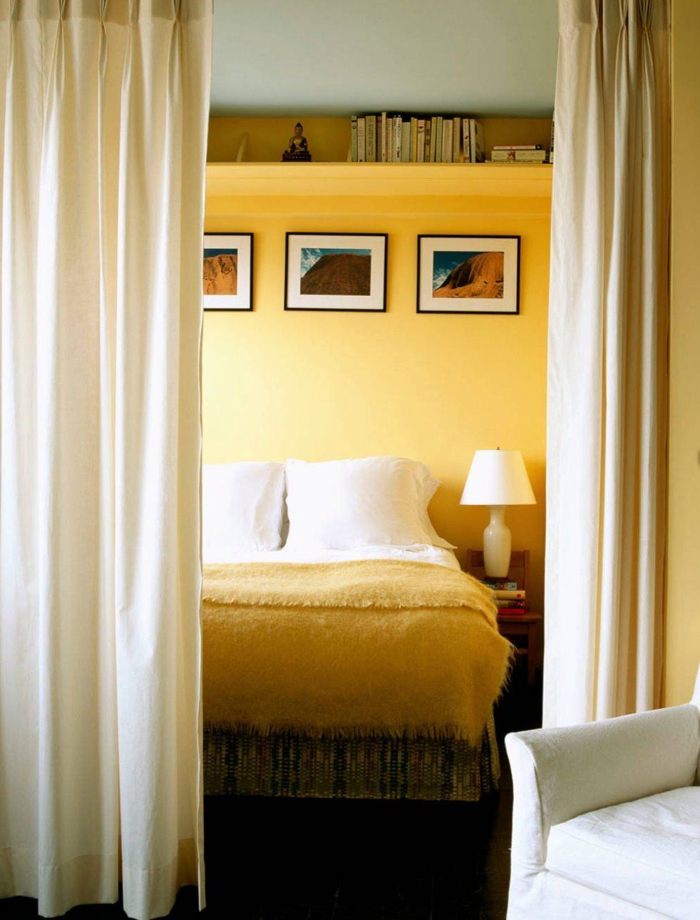 Yellow Bedroom — Studio Curtains & Blinds in Mount Gravatt, QLD