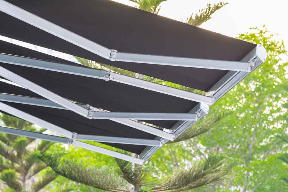 Steel Structure Awning On Tree Background