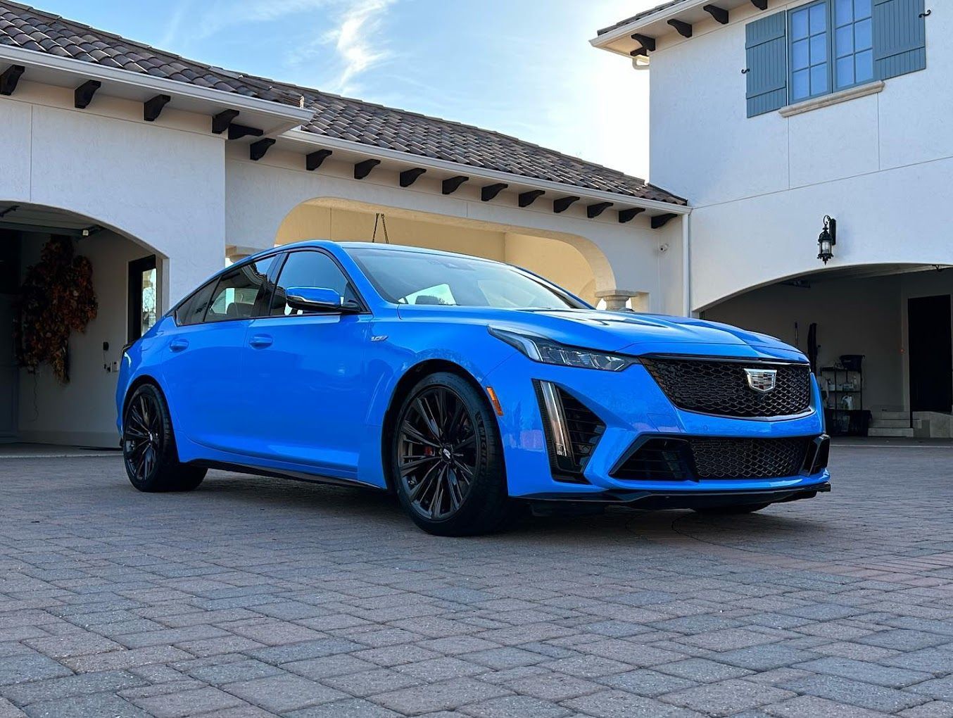 blue car with ceramic coating