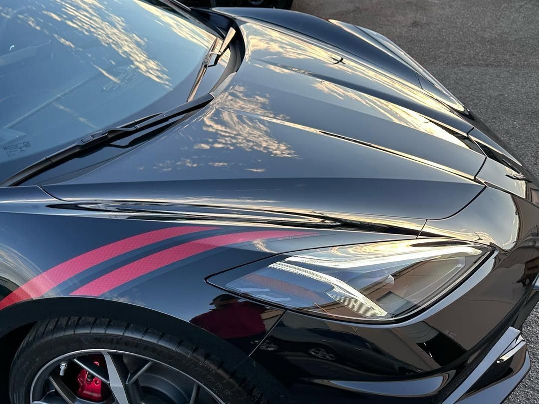 car parked outside with ceramic coating