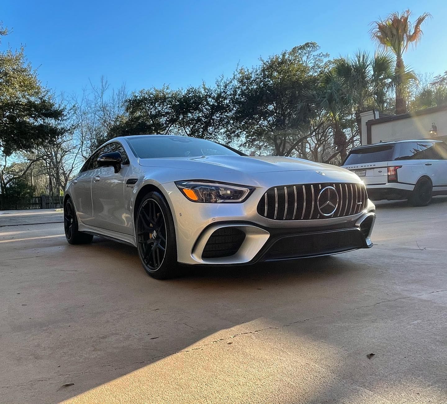 vehicle with ceramic coating parked outside