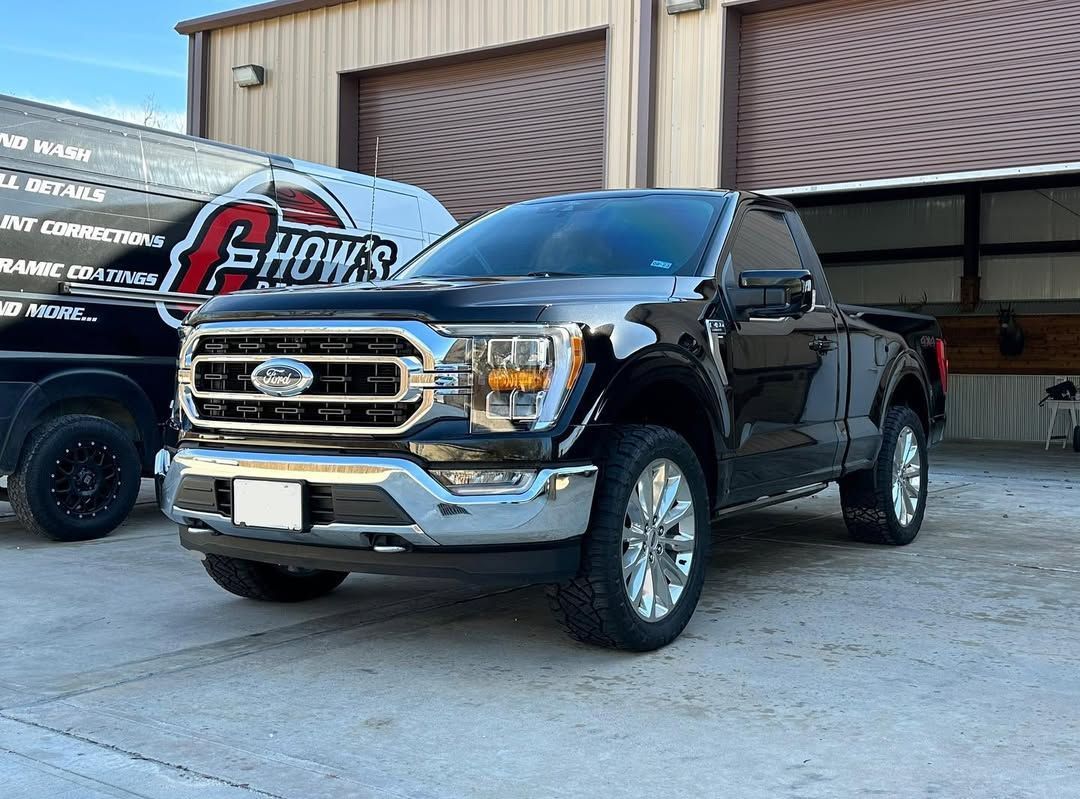 vehicle with ceramic coating parked outside