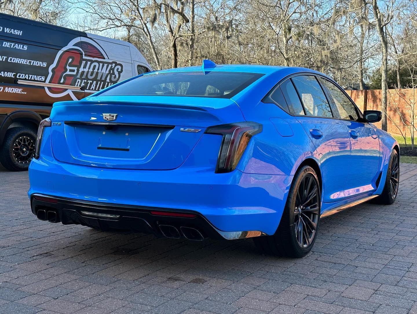 blue car with ceramic coating