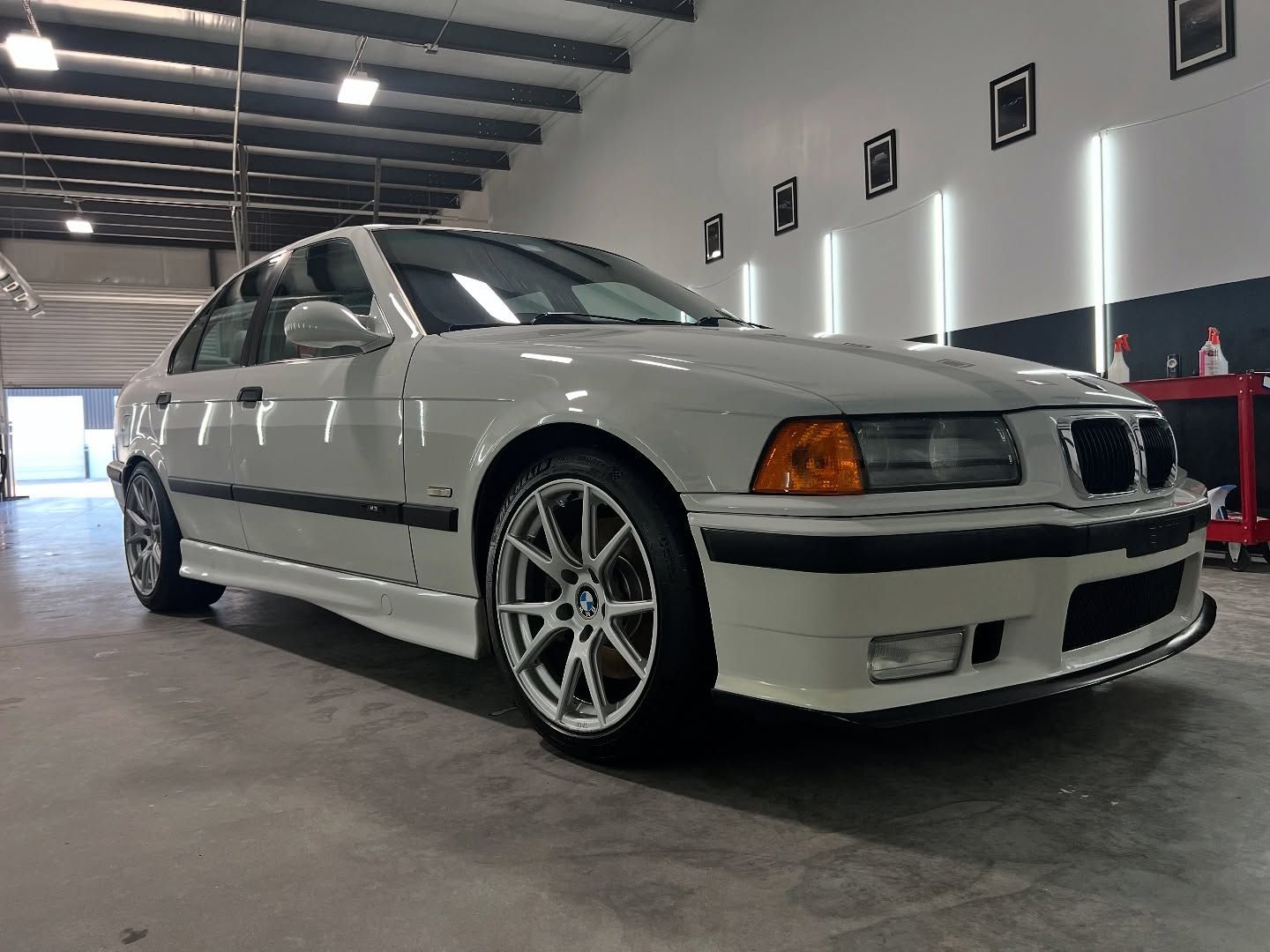 ceramic coated vehicle inside the detailing shop