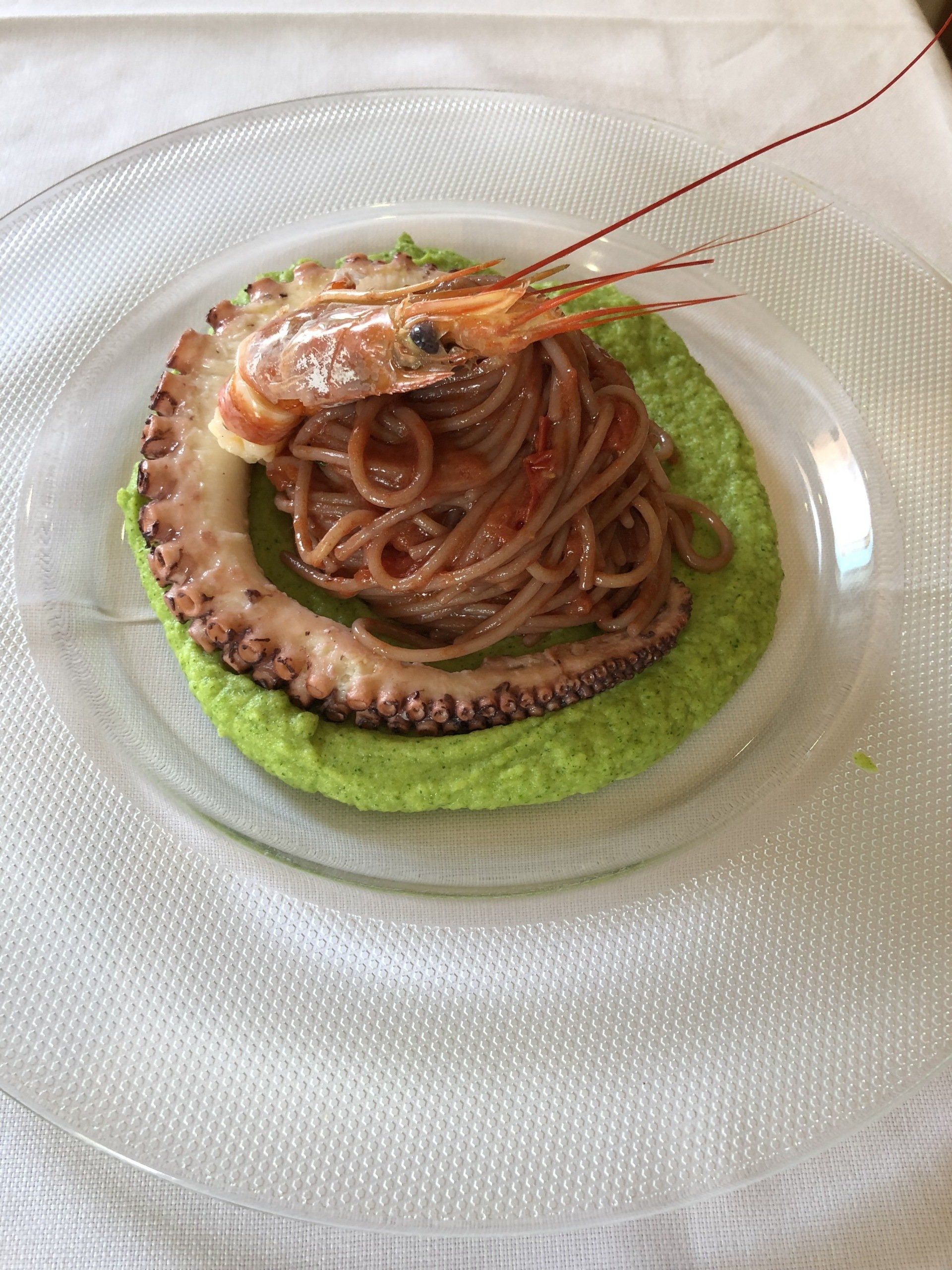 spaghetti con gamberi