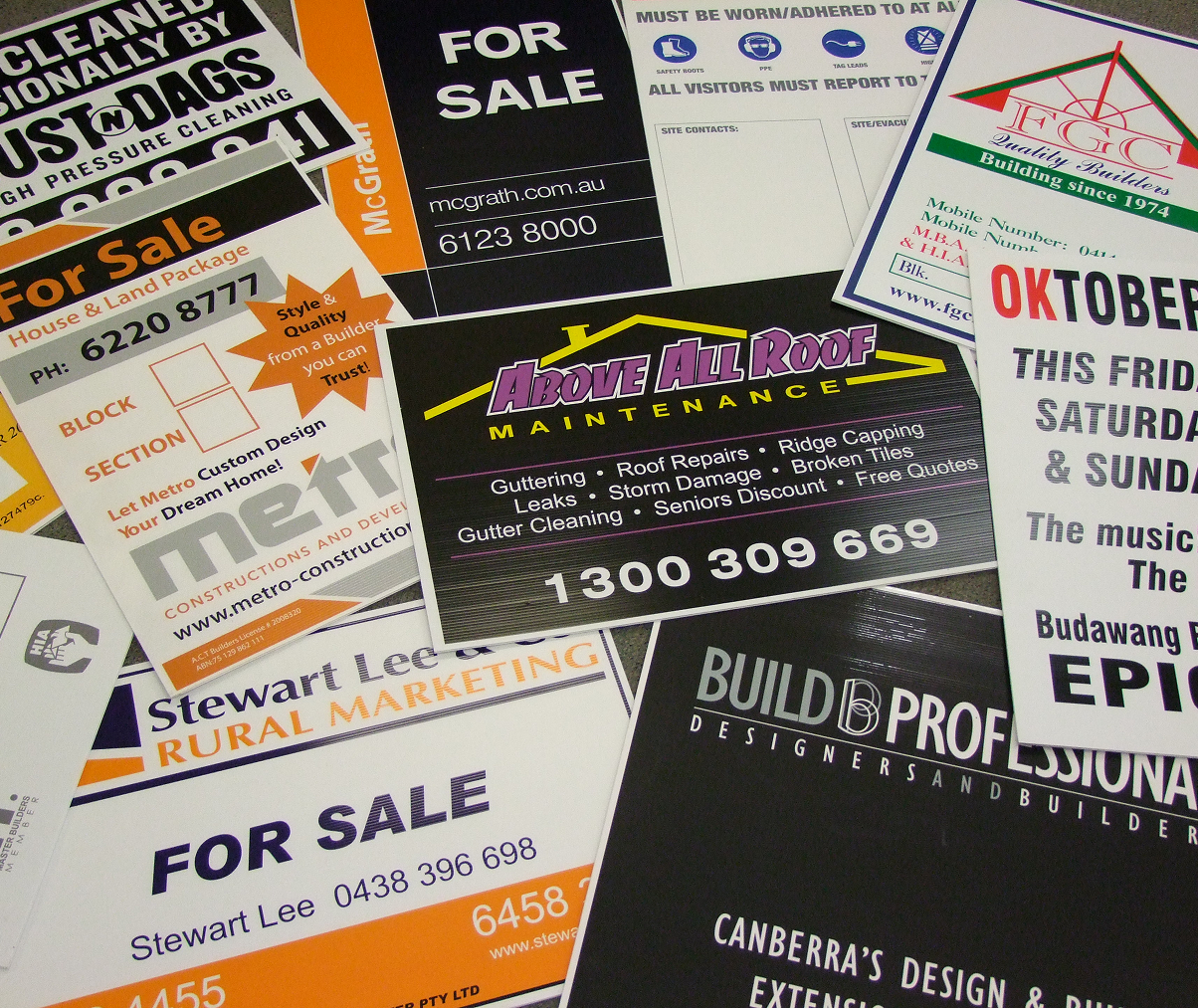 A bunch of flyers one of which says for sale A bunch of flyers one of which says for sale