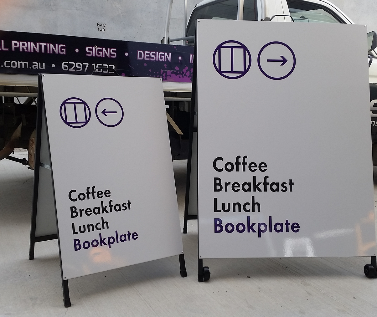 A sign that says coffee breakfast lunch bookplate on it A sign that says coffee breakfast lunch bookplate on it