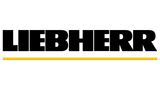 El logotipo de Liebherr es negro y amarillo sobre un fondo blanco.