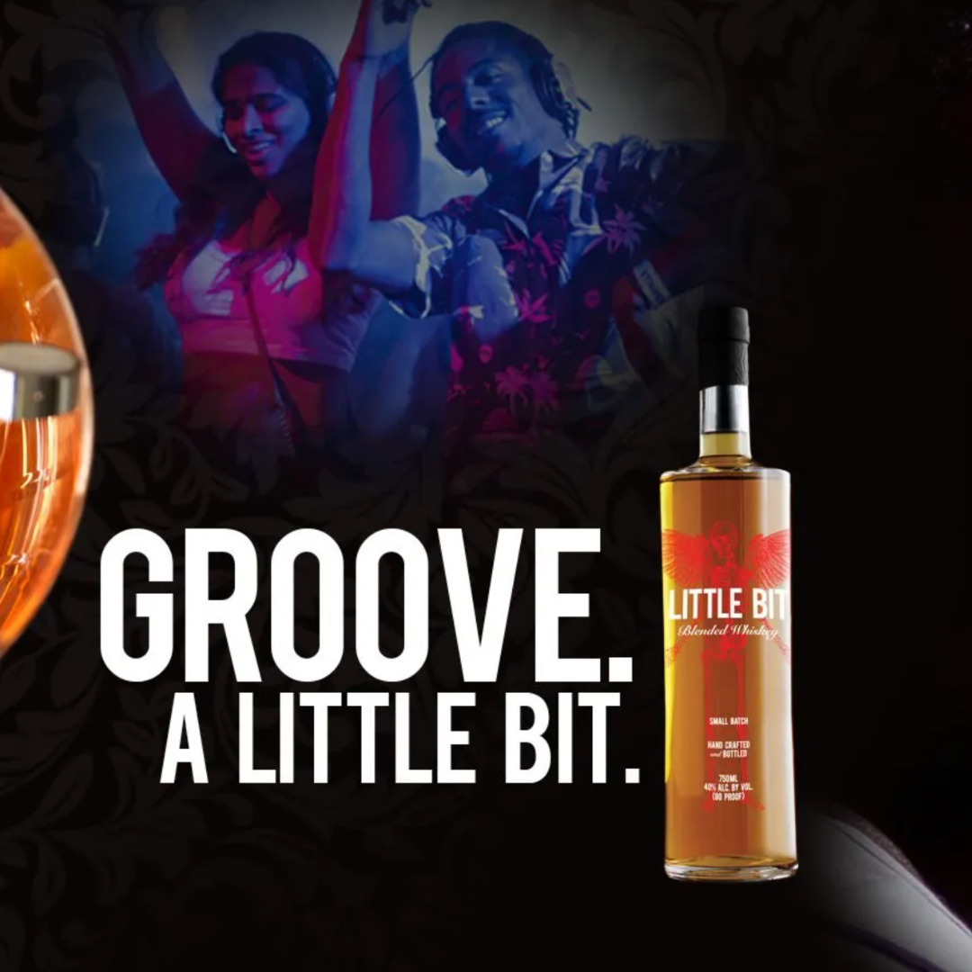 A bottle of liquor says groove a little bit