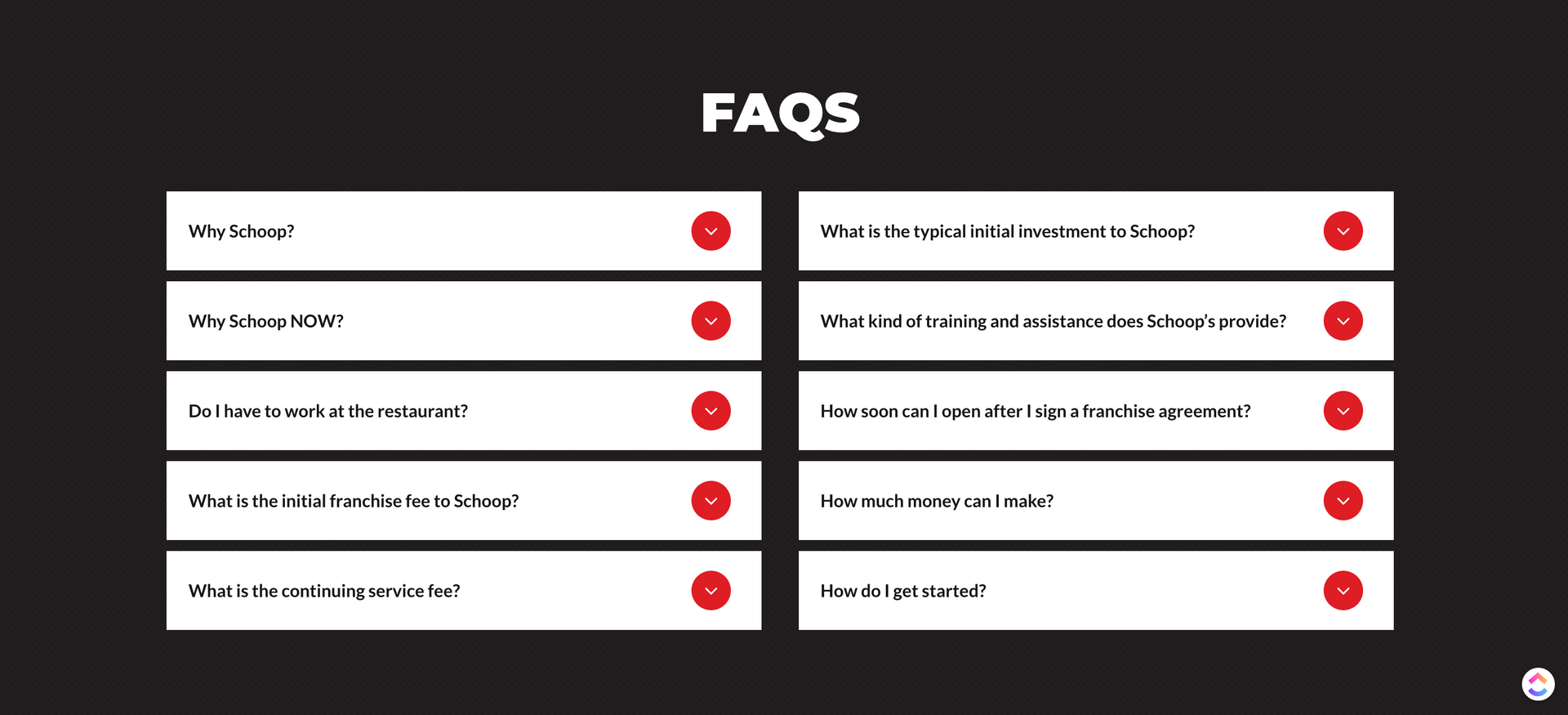 A black and white faqs page with red circles on it