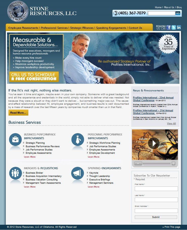 A website for a company called stone restoration llc