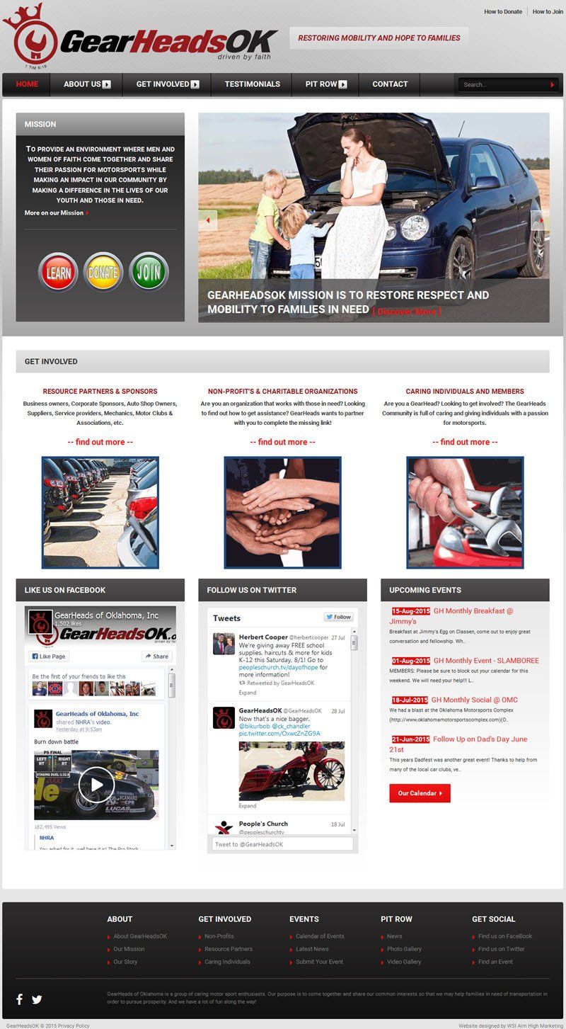 A screenshot of a website called gearheads ok