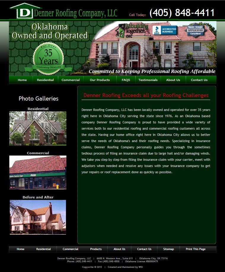 A website for denver roofing company llc