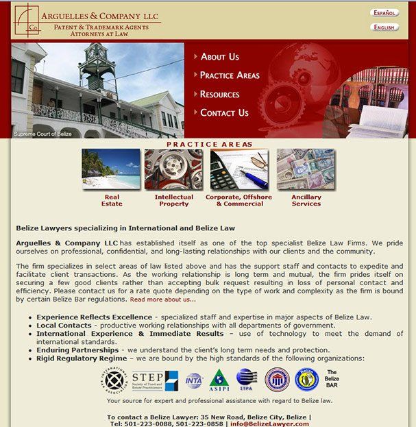 A web page for argüelles & company llc