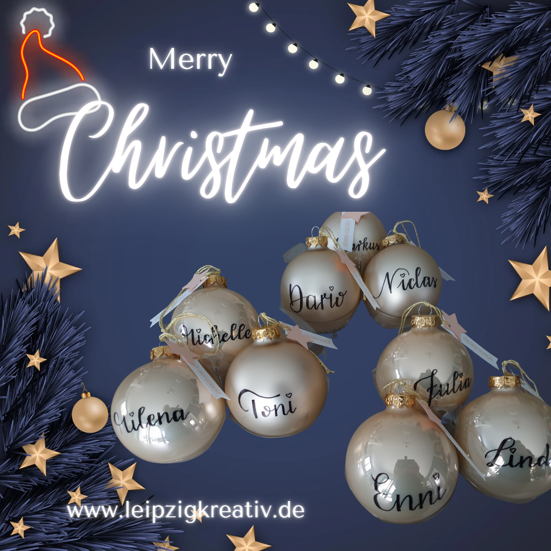 Handlettering, Weihnachtskugel