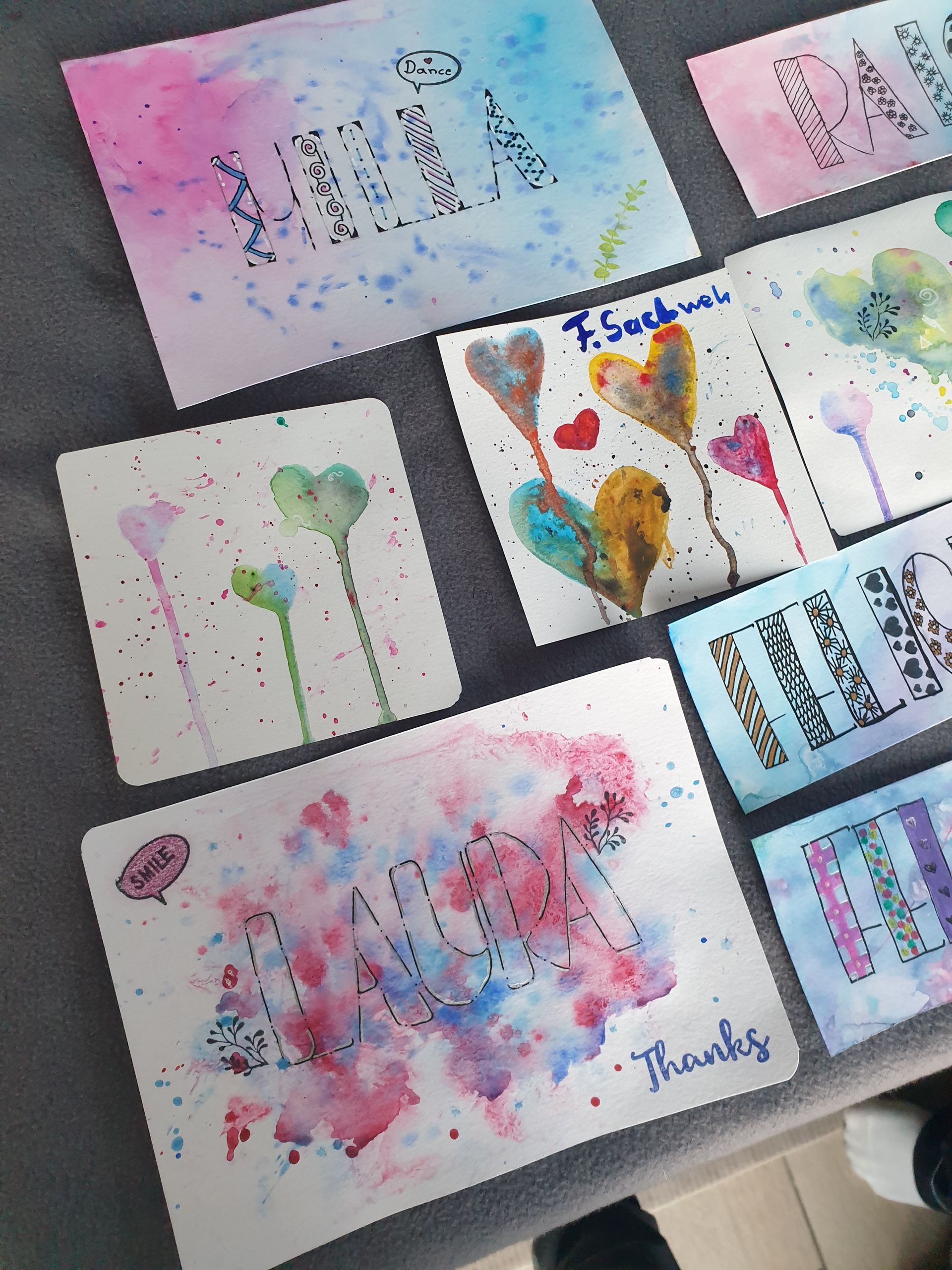 Aquarellfarbe, ABC, Bild, Geschenk