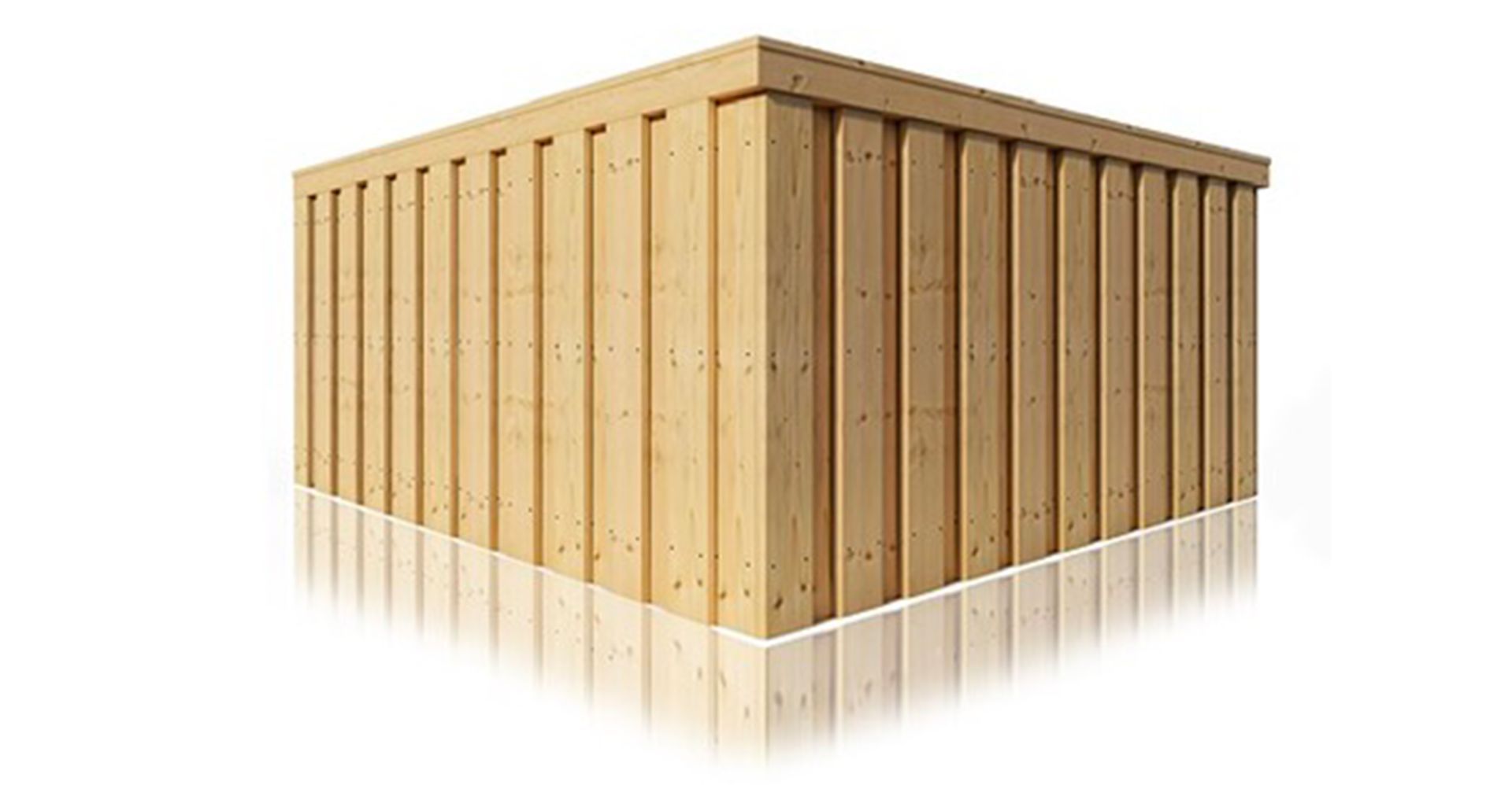 A wooden box is sitting on top of a white surface.