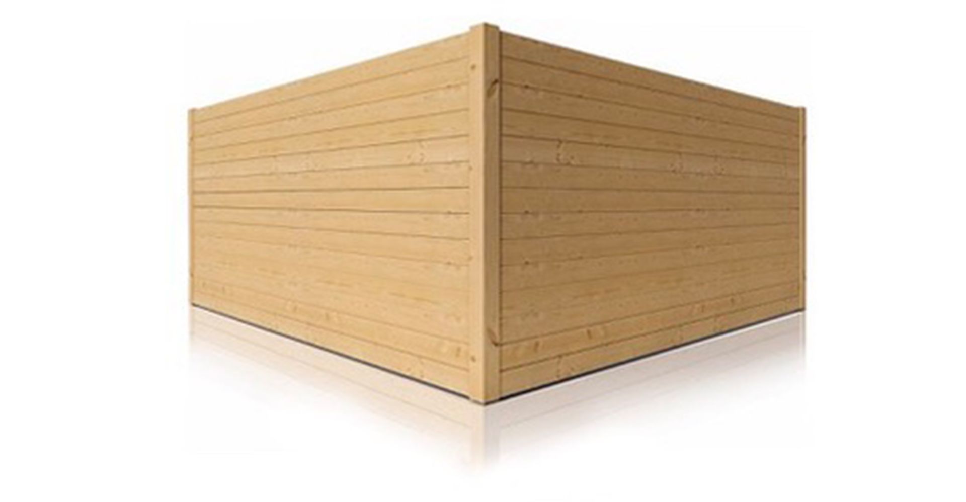 A wooden box is sitting on a white surface.