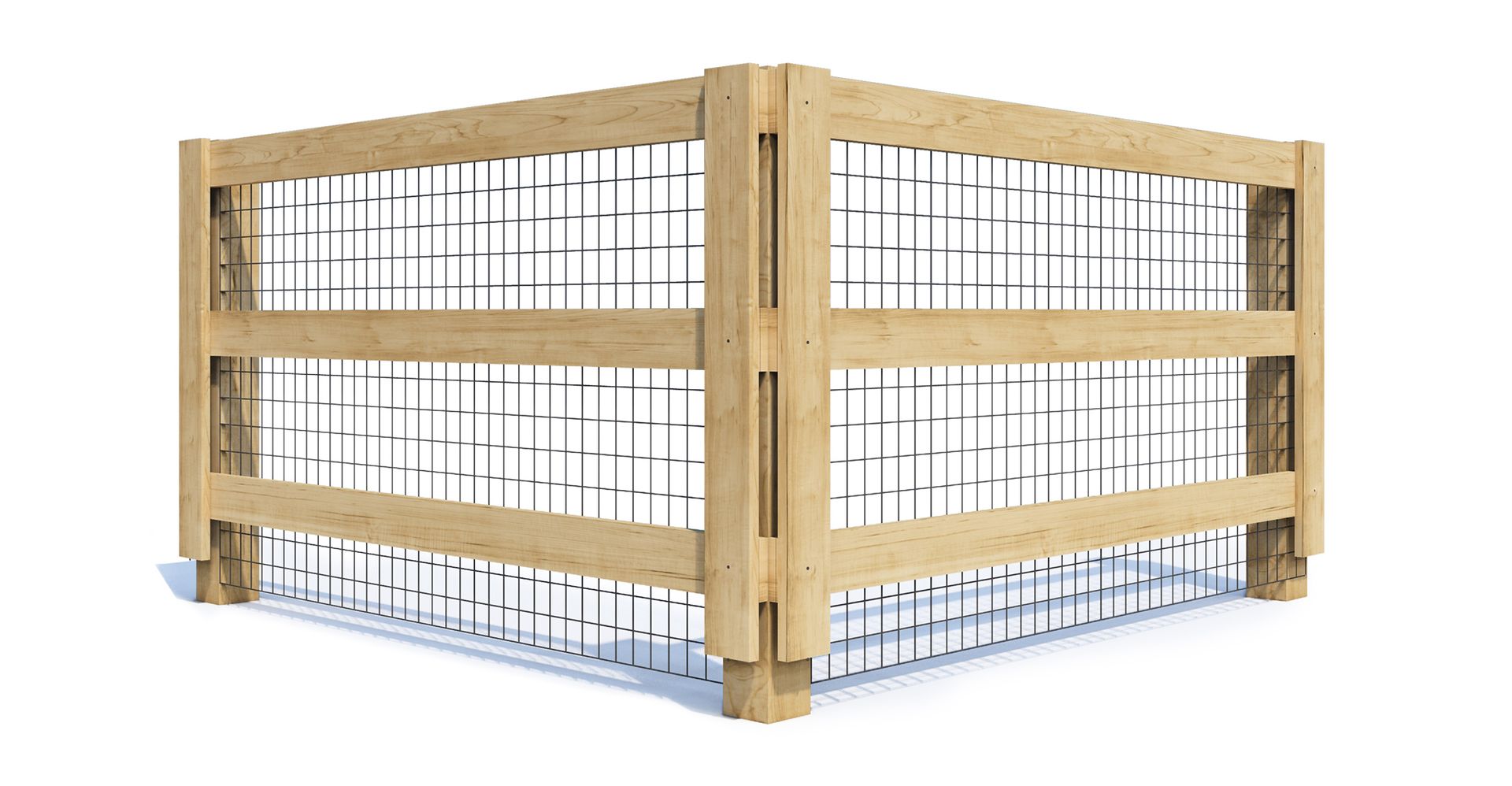 A 3d model of a wooden fence with a white background
