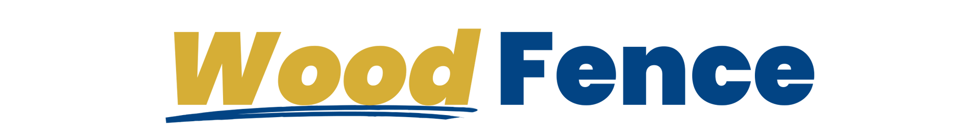 A blue and yellow logo for wood fence