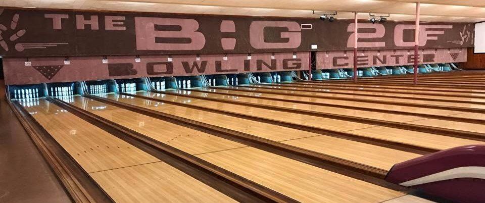 Bowling alley lanes and seating
