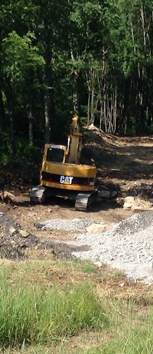 Backhoe in the forest