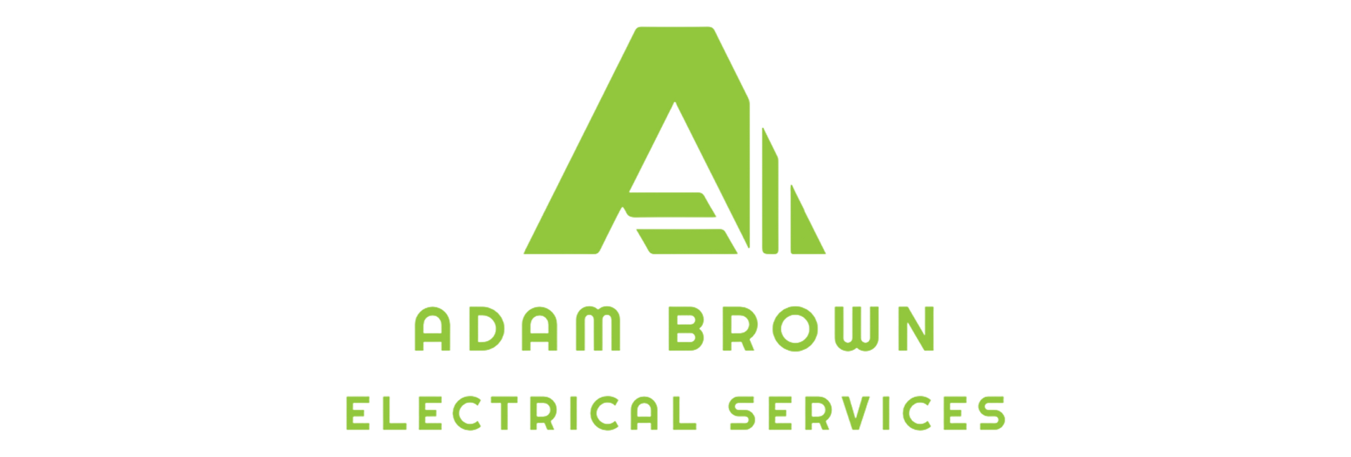 The logo for adam brown electrical services is green and white.