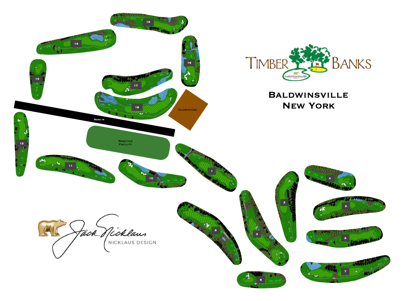 A map of a golf course in baldwinsville new york