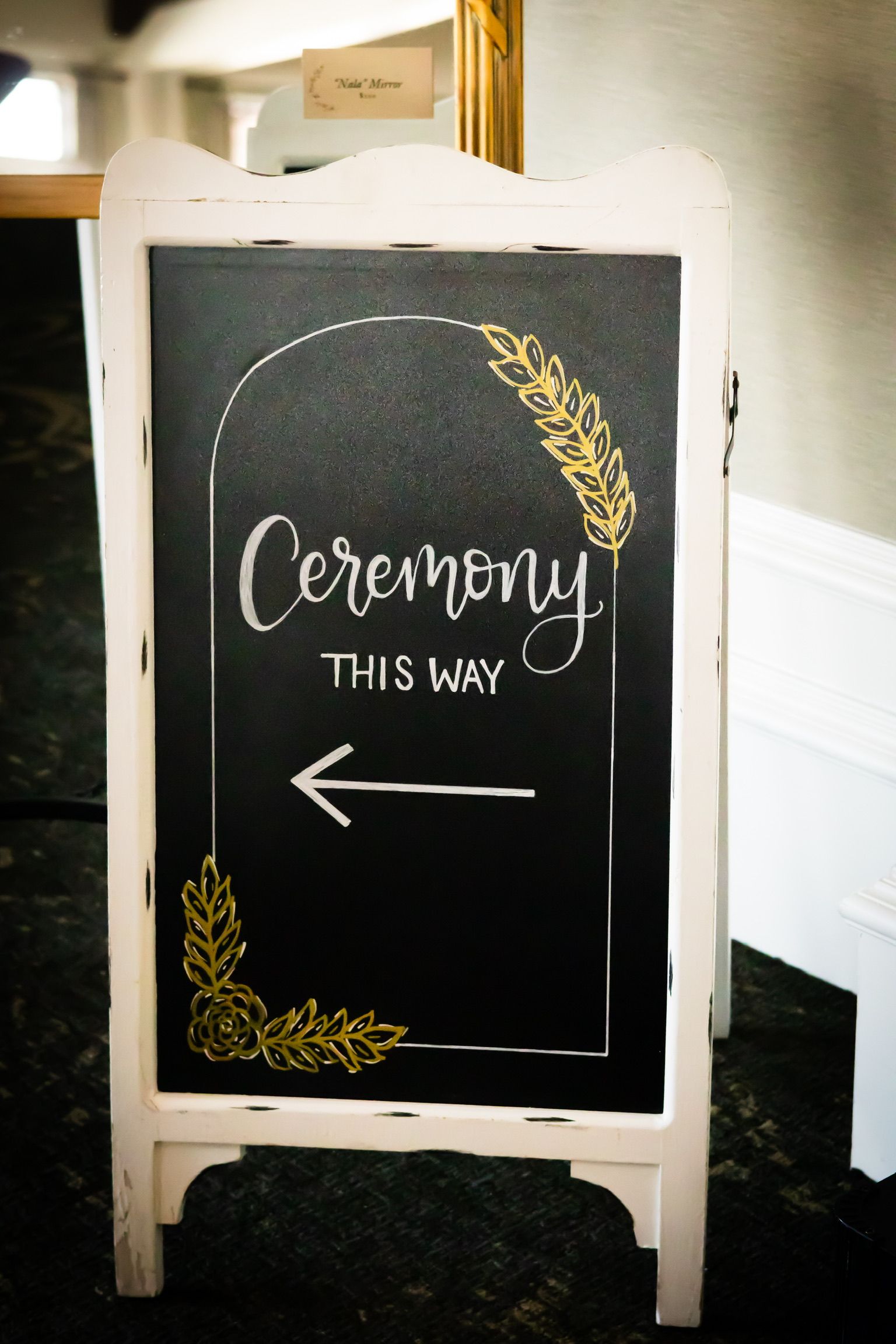 Chalkboard sign with 
