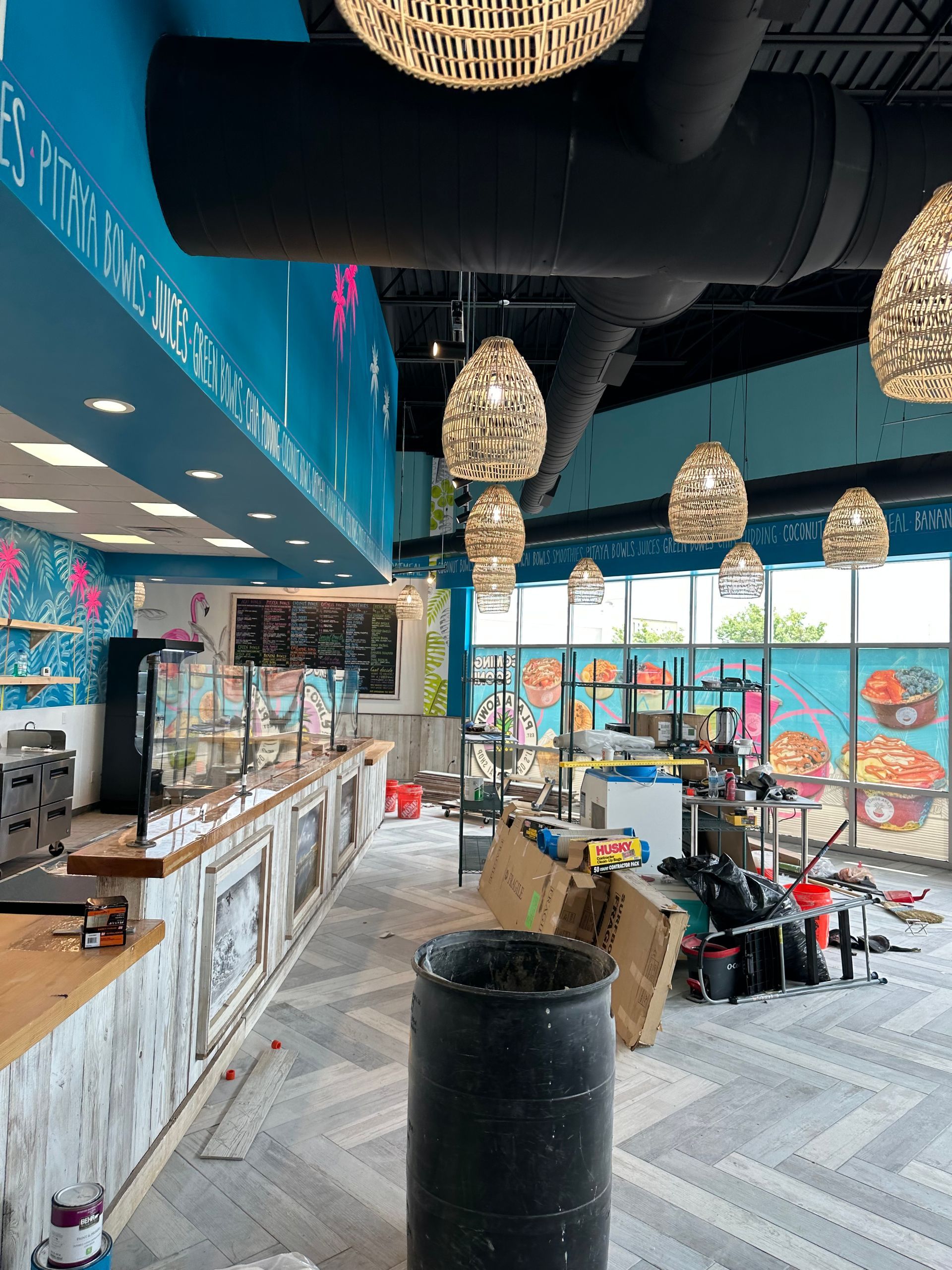 A restaurant is being remodeled for electrical services.