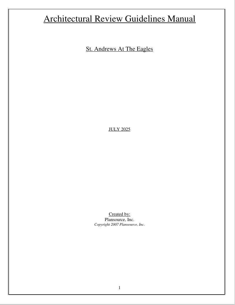 St. Andrews Architectural Review Guidelines Manual (updated June 2022)
