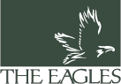 A logo for the eagles with a drawing of an eagle on a green background.