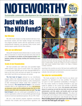 Cover page of the Summer 2024 newsletter for the NEO Fund