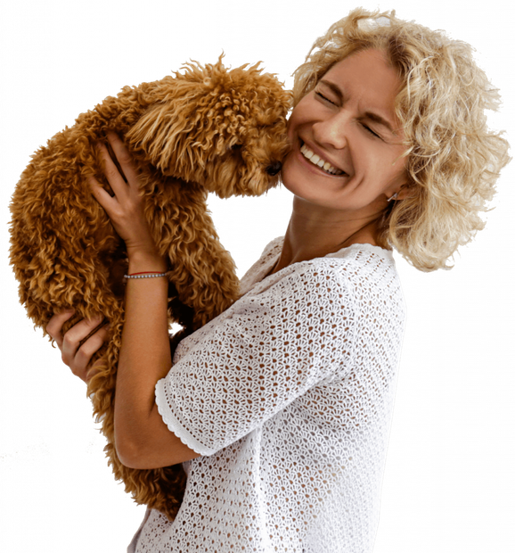 Happy Woman With Dog