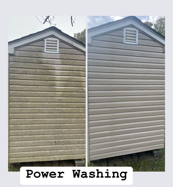 Before And After Shed Power Washing - Drumore, PA - Tanglewood Lawn Service