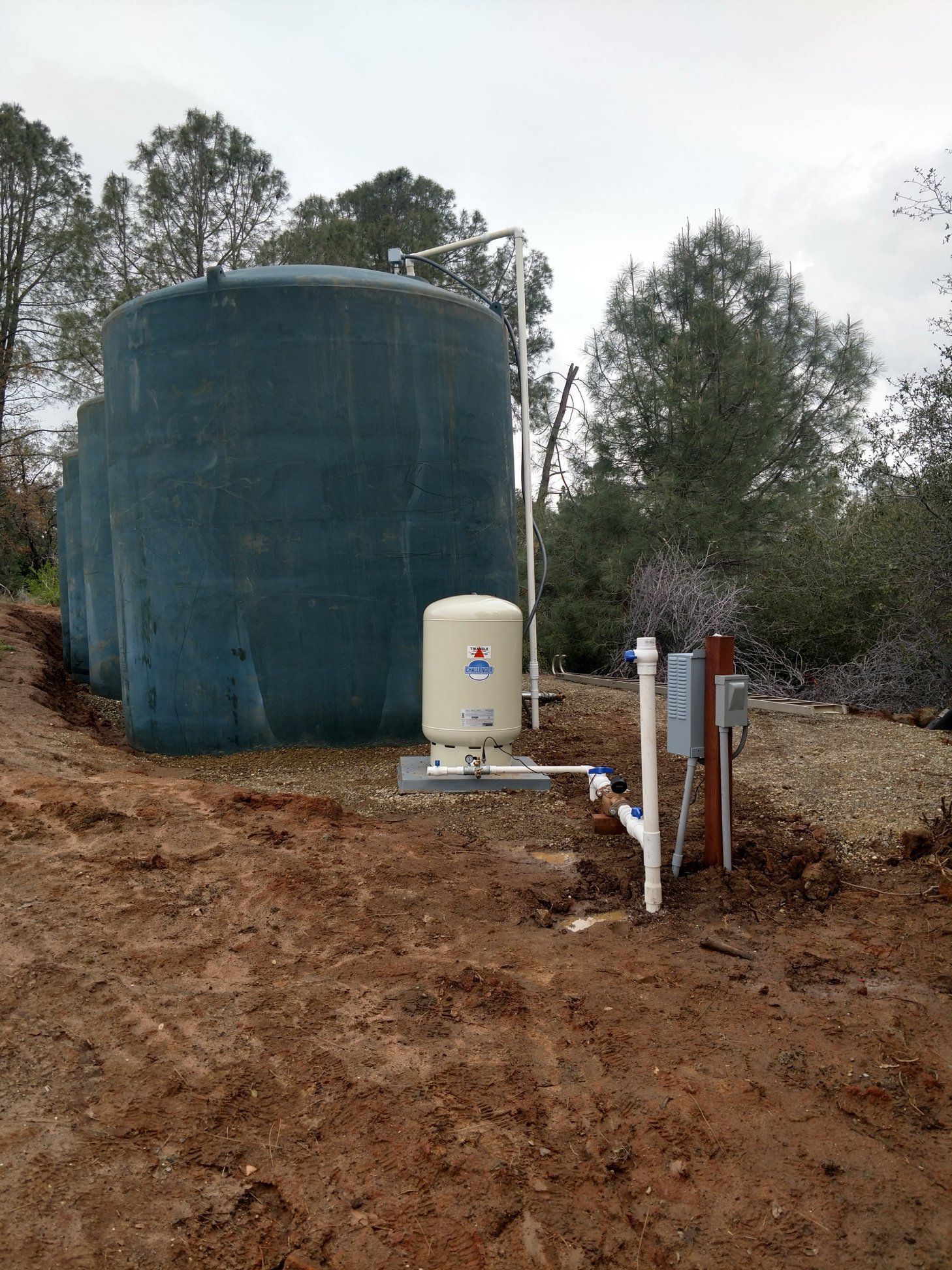 Water System with Storage Tanks — Rescue, CA — Triangle Well Drilling