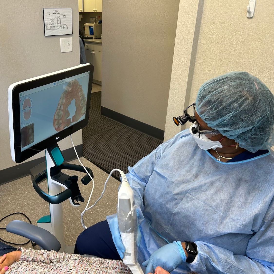 Doctor working on patient