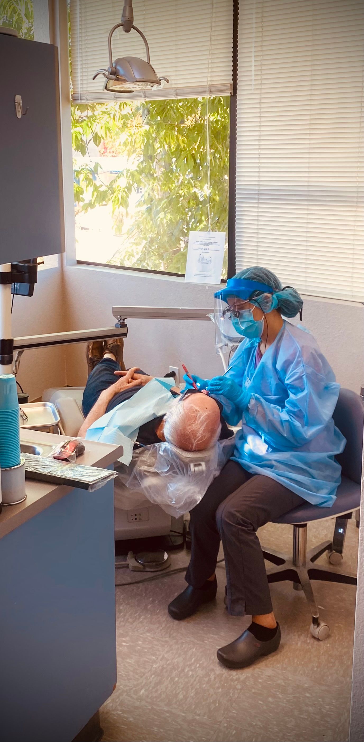 man getting dental exam